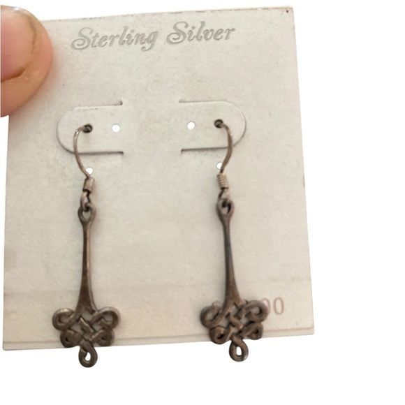 Sterling Silver Celtic Eternity Knot Drop Earrings - Picture 2 of 3
